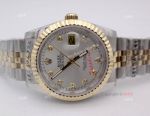 Rolex 2-Tone Jubilee Silver Diamond Men Datejust Watch